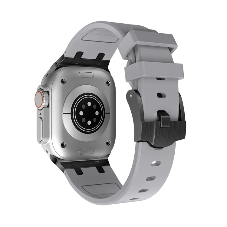 AP Silicone Watch Band For Apple Watch 9 45mm(Black Grey) - Watch Bands by PMC TechLife | Online Shopping South Africa | PMC TechLife