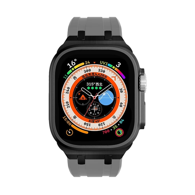 AP Silicone Watch Band For Apple Watch 9 45mm(Black Grey) - Watch Bands by PMC TechLife | Online Shopping South Africa | PMC TechLife
