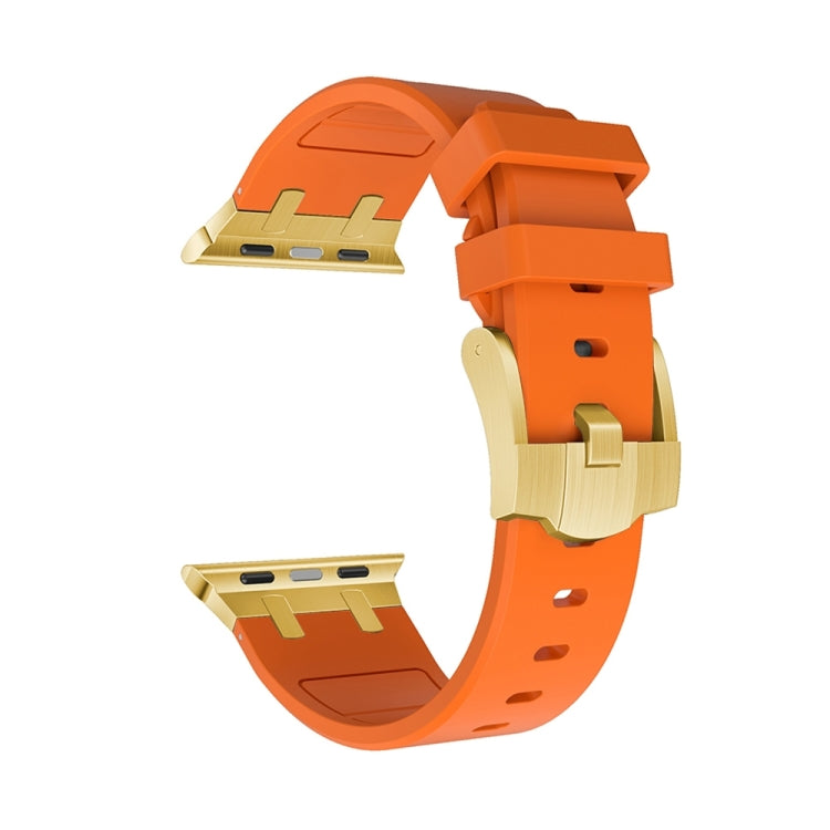 AP Silicone Watch Band For Apple Watch 9 41mm(Gold Orange) - Watch Bands by PMC TechLife | Online Shopping South Africa | PMC TechLife