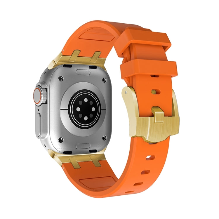AP Silicone Watch Band For Apple Watch 9 41mm(Gold Orange) - Watch Bands by PMC TechLife | Online Shopping South Africa | PMC TechLife