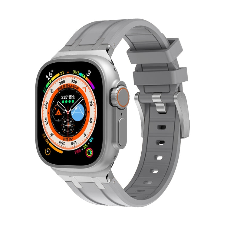 AP Silicone Watch Band For Apple Watch 9 41mm(Silver Grey) - Watch Bands by PMC TechLife | Online Shopping South Africa | PMC TechLife