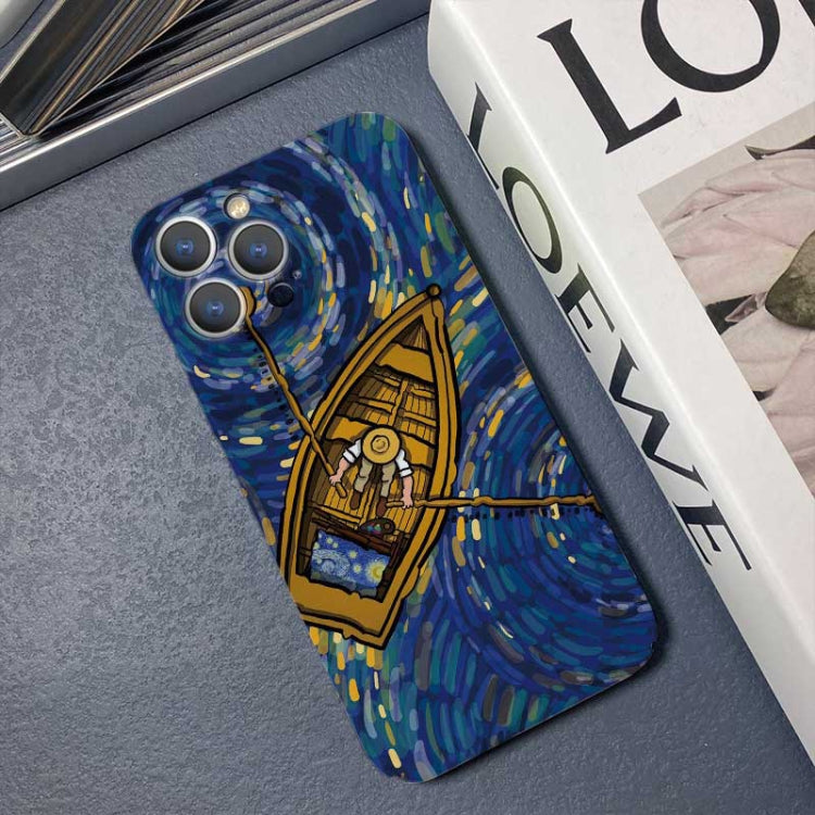 For iPhone 14 Pro Precise Hole Oil Painting Pattern PC Phone Case(Castle) - iPhone 14 Pro Cases by PMC Jewellery | Online Shopping South Africa | PMC Jewellery