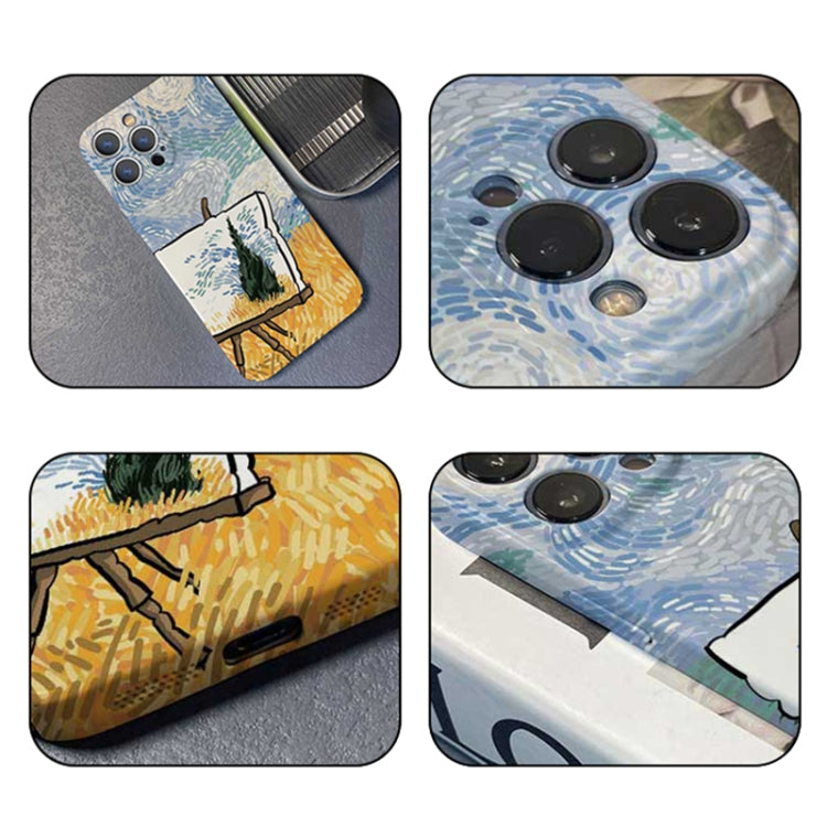For iPhone 14 Pro Precise Hole Oil Painting Pattern PC Phone Case(Landscape Painting) - free shipping - PMC TechLife - Order now!