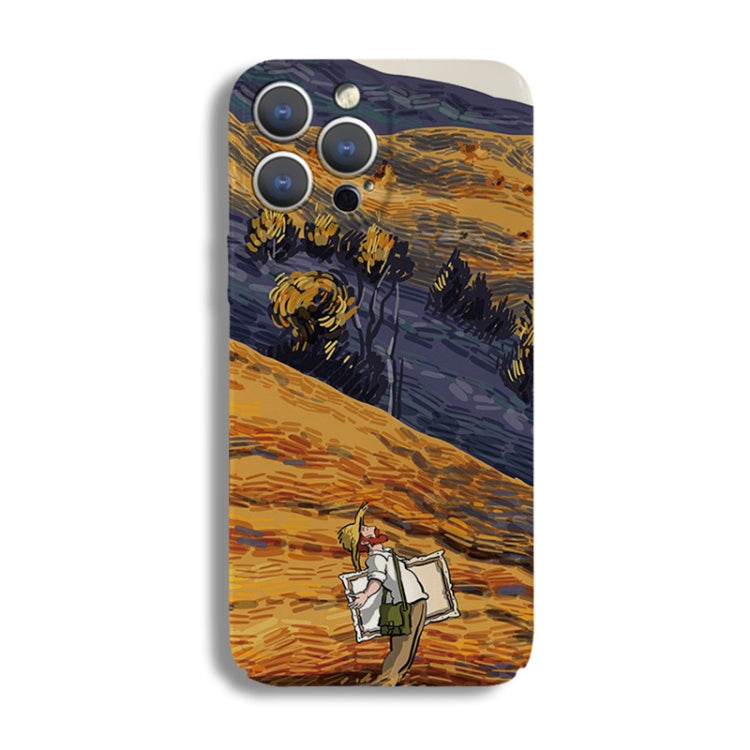 For iPhone 13 mini Precise Hole Oil Painting Pattern PC Phone Case(Evening Breeze) - iPhone 13 mini Cases by PMC TechLife | Online Shopping South Africa | PMC TechLife