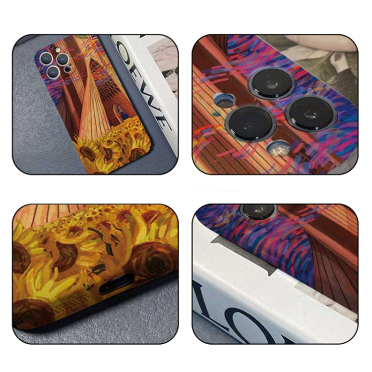 For iPhone 13 Precise Hole Oil Painting Pattern PC Phone Case(Architectural Painting) - iPhone 13 Cases by PMC Jewellery | Online Shopping South Africa | PMC Jewellery