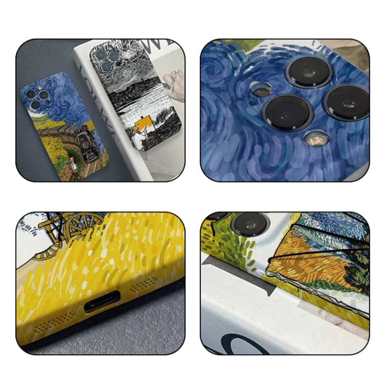 For iPhone 13 Pro Precise Hole Oil Painting Pattern PC Phone Case(Handcart) - iPhone 13 Pro Cases by PMC Jewellery | Online Shopping South Africa | PMC Jewellery