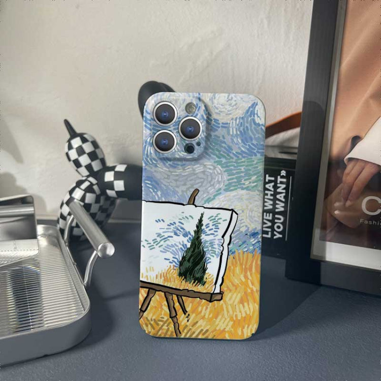 For iPhone 13 Pro Max Precise Hole Oil Painting Pattern PC Phone Case(Landscape Painting) - iPhone 13 Pro Max Cases by PMC TechLife | Online Shopping South Africa | PMC TechLife