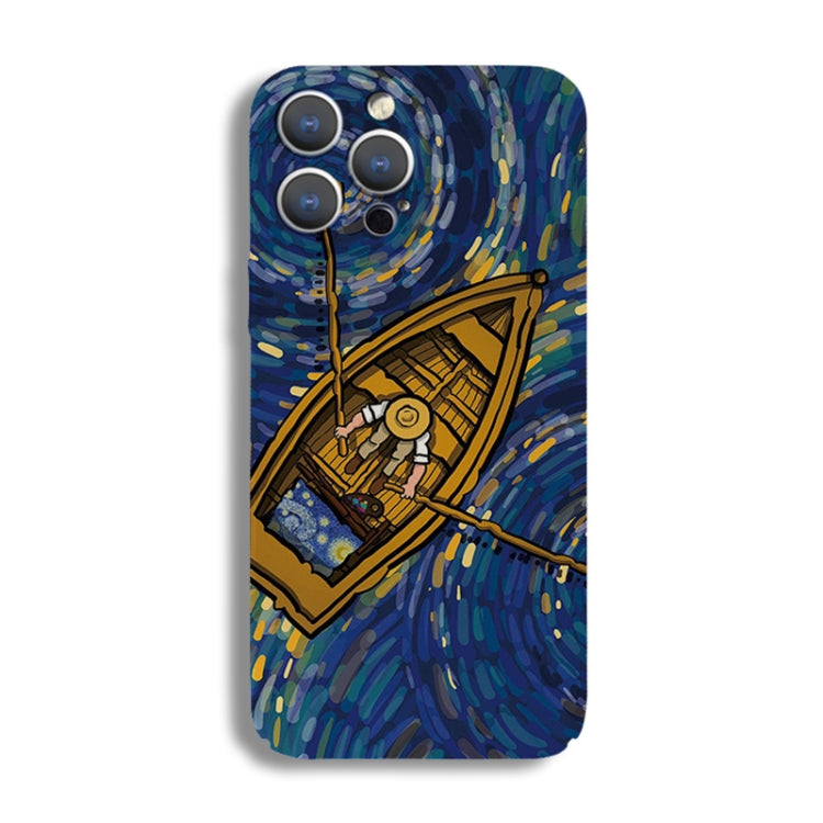 For iPhone SE 2022 / 2020 / 8 / 7 Precise Hole Oil Painting Pattern PC Phone Case(Boating) - iPhone SE 2022 / 2020 / 8 / 7 Cases by PMC TechLife | Online Shopping South Africa | PMC TechLife