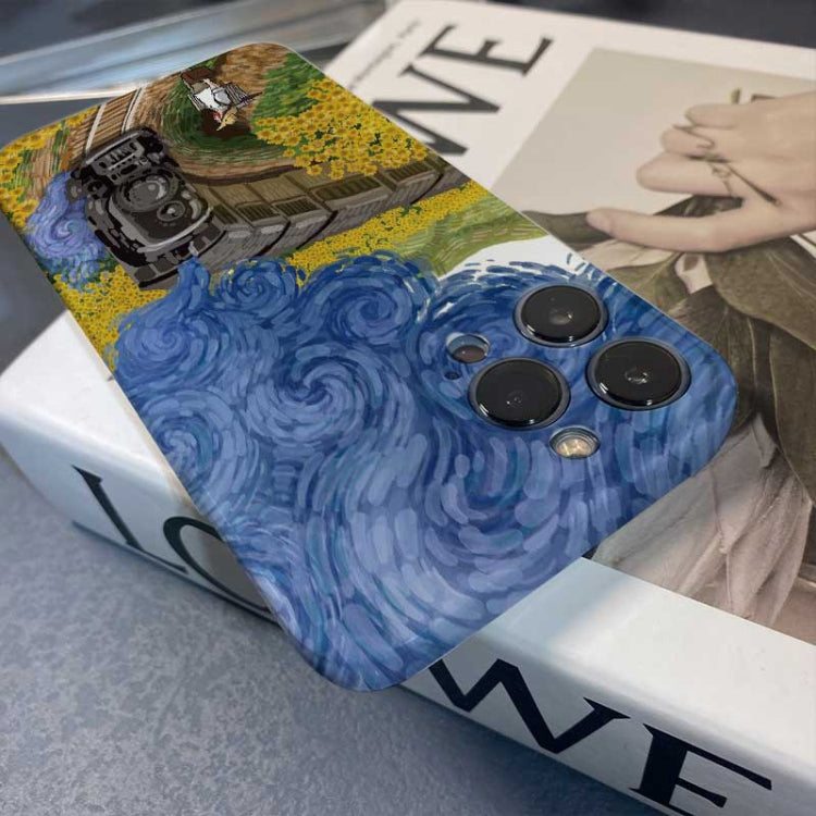 For iPhone 8 Plus / 7 Plus Precise Hole Oil Painting Pattern PC Phone Case(Handcart) - More iPhone Cases by PMC TechLife | Online Shopping South Africa | PMC TechLife