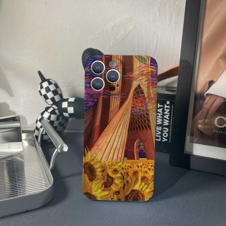 For iPhone 8 Plus / 7 Plus Precise Hole Oil Painting Pattern PC Phone Case(Architectural Painting) - More iPhone Cases by PMC TechLife | Online Shopping South Africa | PMC TechLife