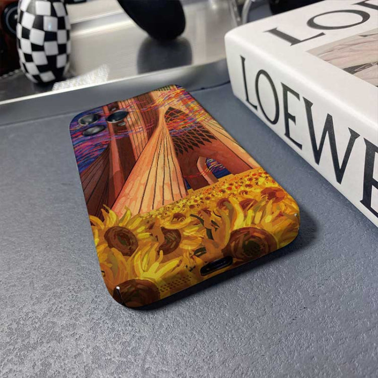 For iPhone 8 Plus / 7 Plus Precise Hole Oil Painting Pattern PC Phone Case(Architectural Painting) - More iPhone Cases by PMC TechLife | Online Shopping South Africa | PMC TechLife