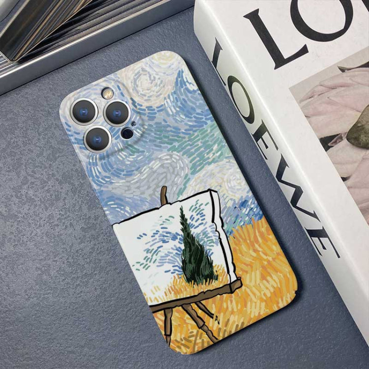 For iPhone XS Max Precise Hole Oil Painting Pattern PC Phone Case(Landscape Painting) - More iPhone Cases by PMC TechLife | Online Shopping South Africa | PMC TechLife