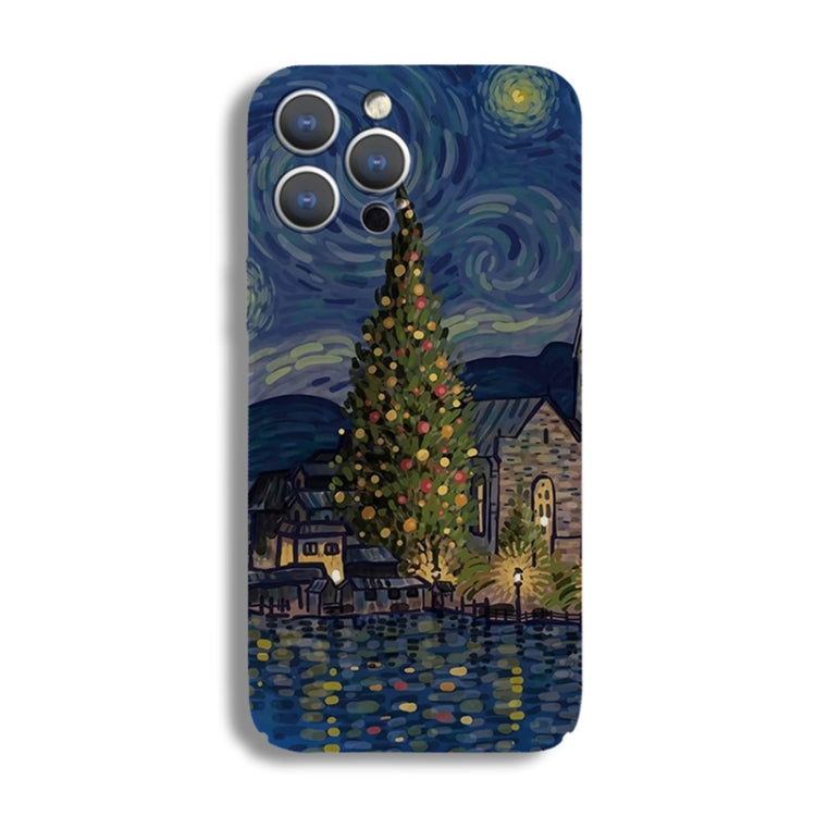 For iPhone XR Precise Hole Oil Painting Pattern PC Phone Case(Castle) - More iPhone Cases by PMC TechLife | Online Shopping South Africa | PMC TechLife