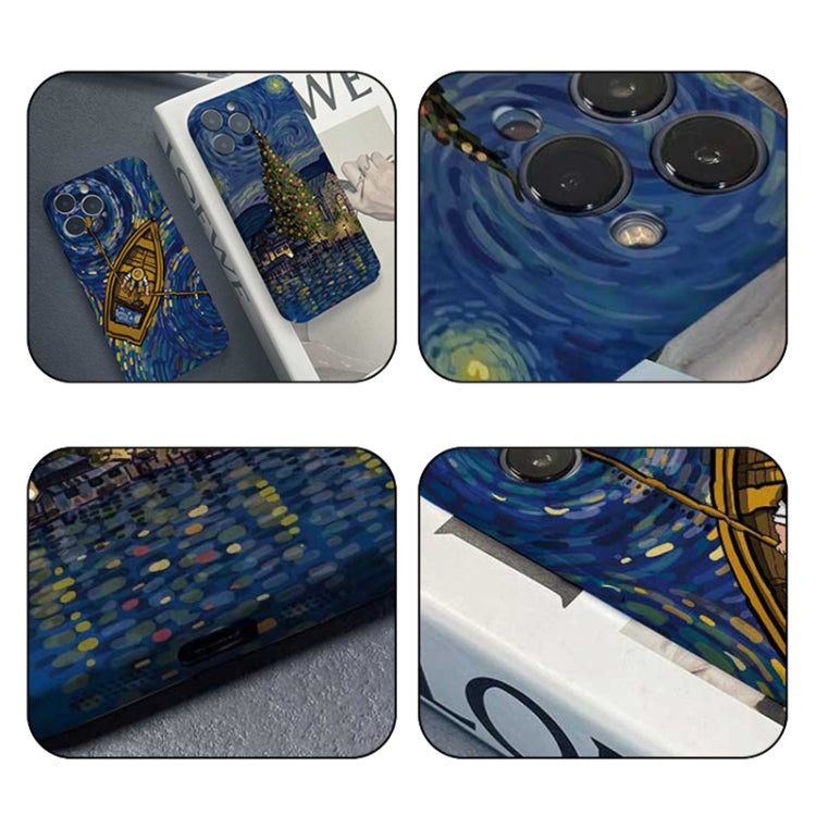 For iPhone XR Precise Hole Oil Painting Pattern PC Phone Case(Castle) - More iPhone Cases by PMC TechLife | Online Shopping South Africa | PMC TechLife