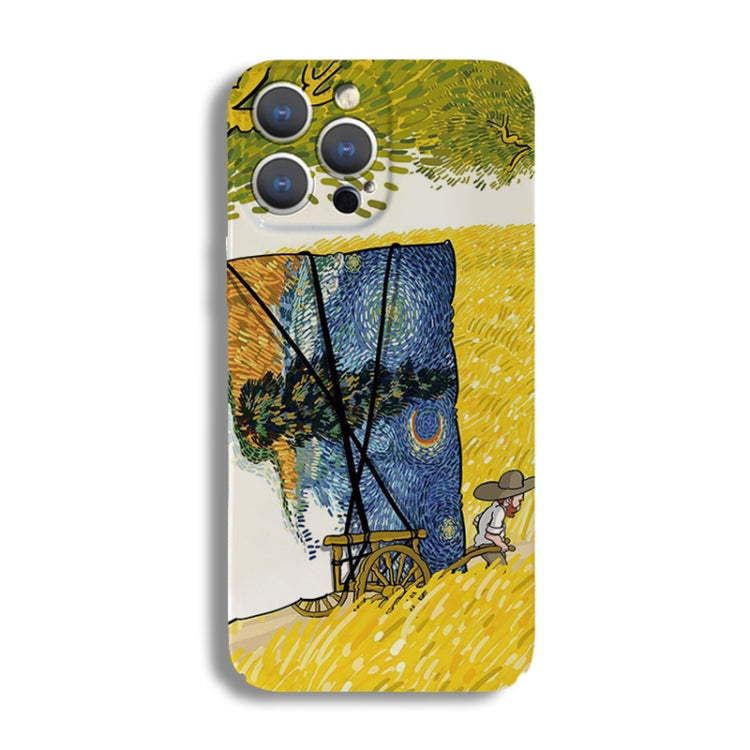 For iPhone XR Precise Hole Oil Painting Pattern PC Phone Case(Handcart) - More iPhone Cases by PMC Jewellery | Online Shopping South Africa | PMC Jewellery