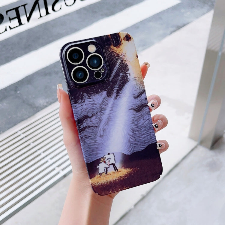 For iPhone 14 Precise Hole Oil Painting Pattern PC Phone Case(Shine) - iPhone 14 Cases by PMC TechLife | Online Shopping South Africa | PMC TechLife