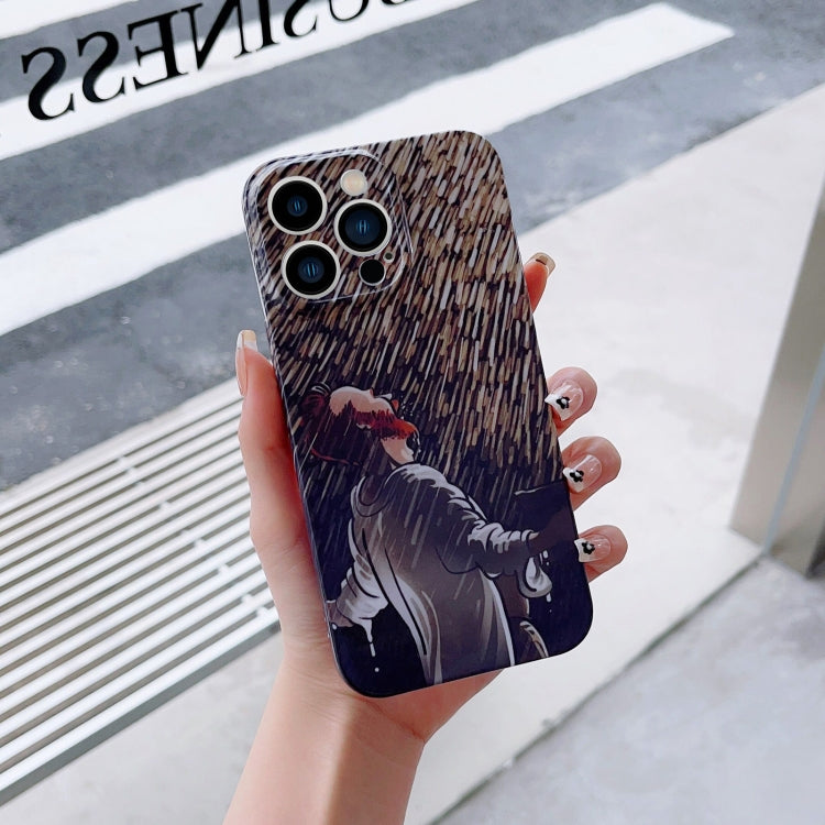 For iPhone SE 2022 / 2020 / 8 / 7 Precise Hole Oil Painting Pattern PC Phone Case(Rain) - iPhone SE 2022 / 2020 / 8 / 7 Cases by PMC TechLife | Online Shopping South Africa | PMC TechLife