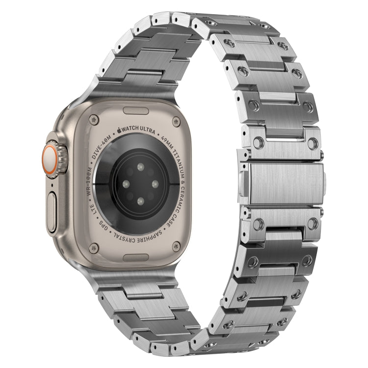Double Rows Metal Watch Band For Apple Watch 8 41mm(Silver) - Watch Bands by PMC TechLife | Online Shopping South Africa | PMC TechLife