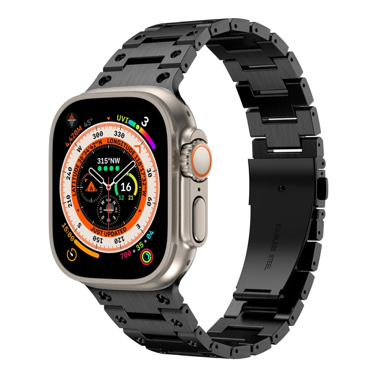 Double Rows Metal Watch Band For Apple Watch 4 40mm(Black) - Watch Bands by PMC TechLife | Online Shopping South Africa | PMC TechLife