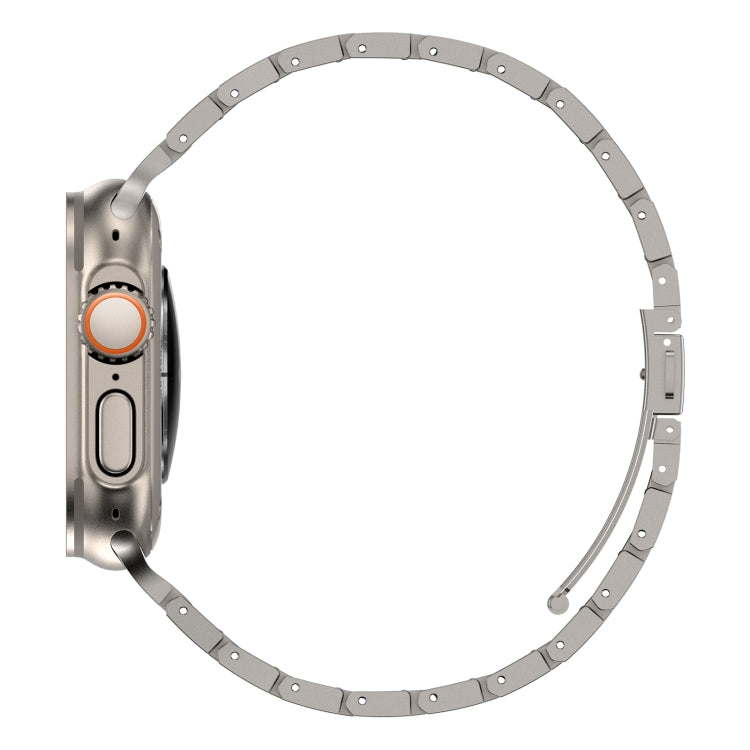 Double Rows Metal Watch Band For Apple Watch 9 45mm(Titanium) - Watch Bands by PMC TechLife | Online Shopping South Africa | PMC TechLife