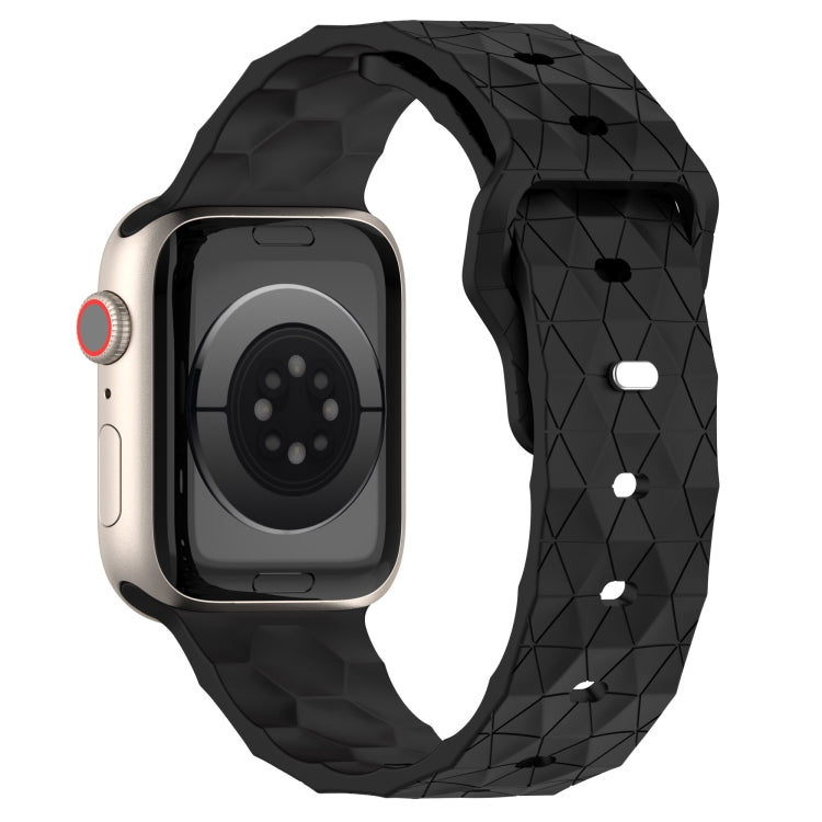 Football Texture Silicone Watch Band For Apple Watch 8 45mm(Black) - Watch Bands by PMC Jewellery | Online Shopping South Africa | PMC Jewellery