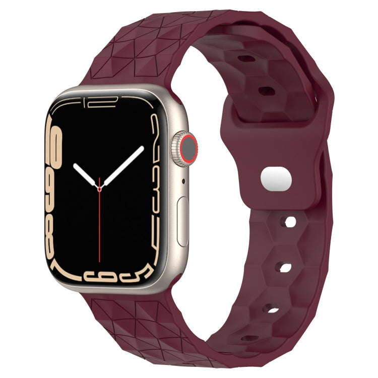 Football Texture Silicone Watch Band For Apple Watch 8 45mm(Wine Red) - Watch Bands by PMC Jewellery | Online Shopping South Africa | PMC Jewellery