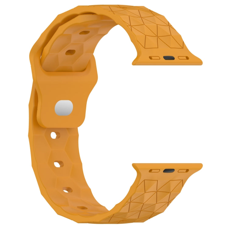 Football Texture Silicone Watch Band For Apple Watch 7 45mm(Yellow) - Watch Bands by PMC Jewellery | Online Shopping South Africa | PMC Jewellery