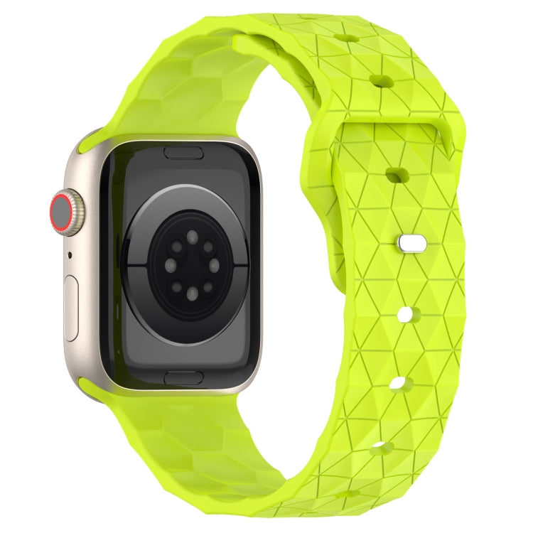 Football Texture Silicone Watch Band For Apple Watch 7 45mm(Limes Green) - Watch Bands by PMC Jewellery | Online Shopping South Africa | PMC Jewellery