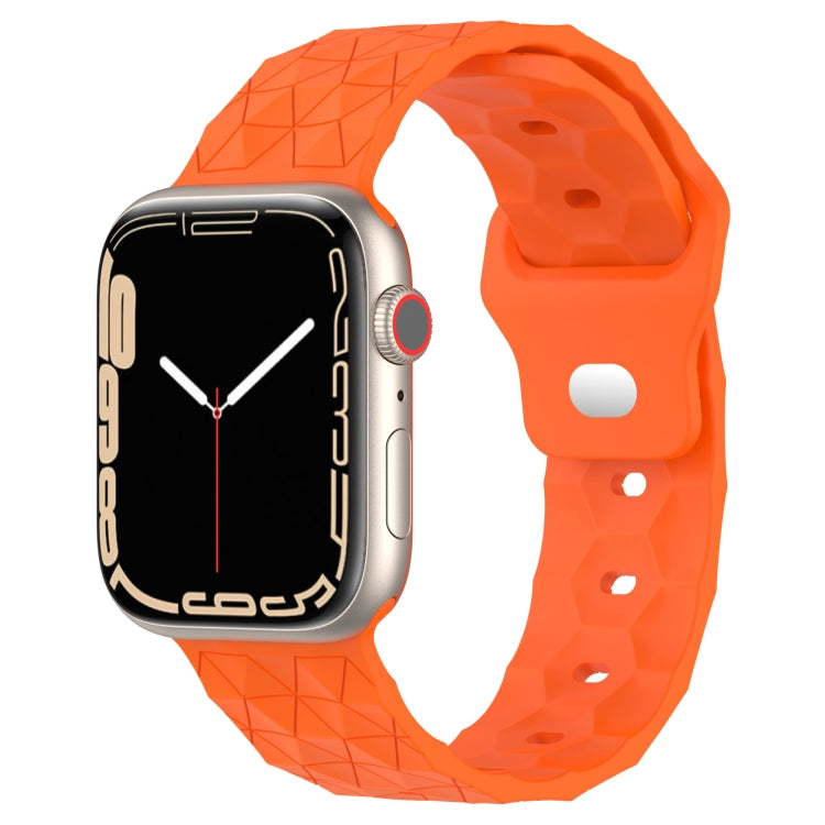 Football Texture Silicone Watch Band For Apple Watch SE 2022 40mm(Orange) - Watch Bands by PMC Jewellery | Online Shopping South Africa | PMC Jewellery