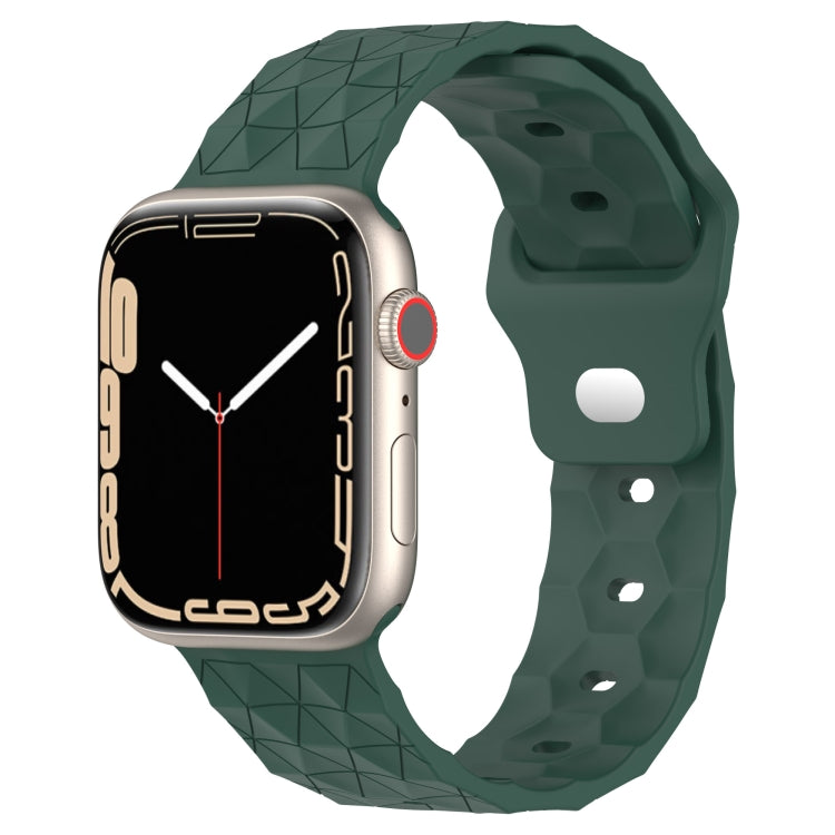 Football Texture Silicone Watch Band For Apple Watch SE 2022 40mm(Pine Green) - Watch Bands by PMC Jewellery | Online Shopping South Africa | PMC Jewellery