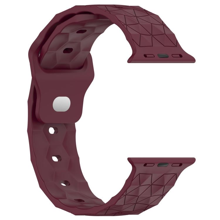 Football Texture Silicone Watch Band For Apple Watch SE 2022 44mm(Wine Red) - Watch Bands by PMC Jewellery | Online Shopping South Africa | PMC Jewellery