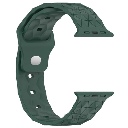 Football Texture Silicone Watch Band For Apple Watch SE 2022 44mm(Pine Green) - Watch Bands by PMC Jewellery | Online Shopping South Africa | PMC Jewellery