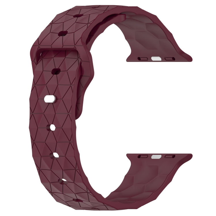 Football Texture Silicone Watch Band For Apple Watch 6 40mm(Wine Red) - Watch Bands by PMC Jewellery | Online Shopping South Africa | PMC Jewellery