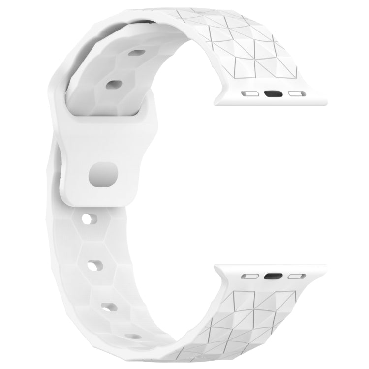 Football Texture Silicone Watch Band For Apple Watch 6 44mm(White) - Watch Bands by PMC TechLife | Online Shopping South Africa | PMC TechLife