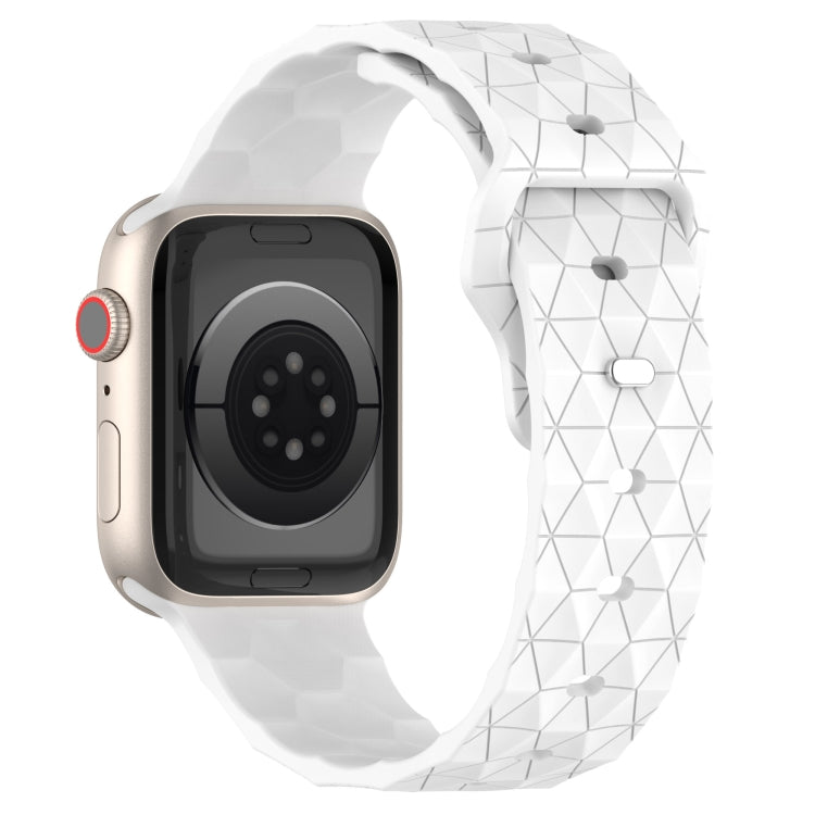 Football Texture Silicone Watch Band For Apple Watch 6 44mm(White) - Watch Bands by PMC TechLife | Online Shopping South Africa | PMC TechLife