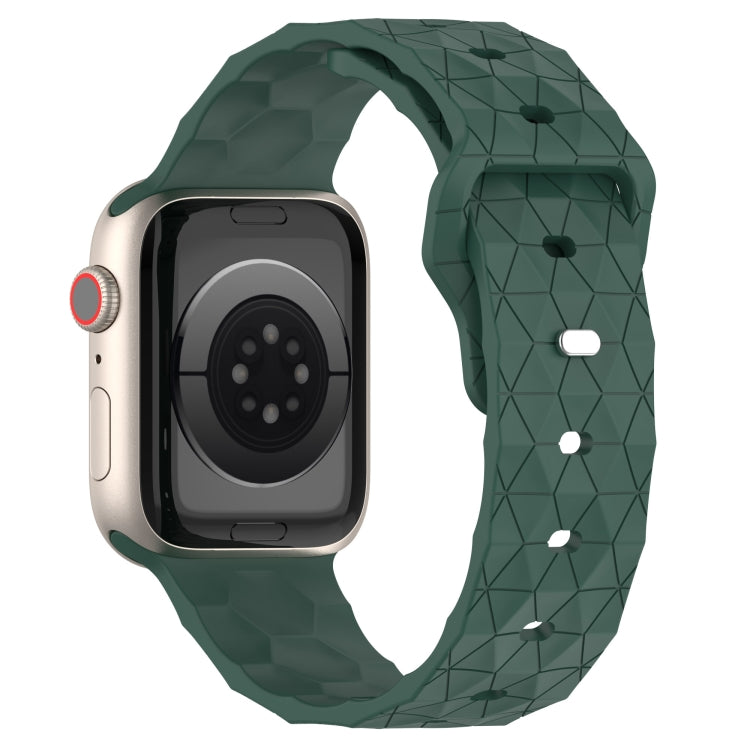 Football Texture Silicone Watch Band For Apple Watch 5 40mm(Pine Green) - Watch Bands by PMC Jewellery | Online Shopping South Africa | PMC Jewellery