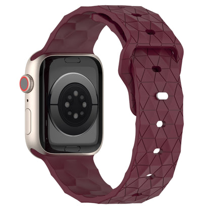 Football Texture Silicone Watch Band For Apple Watch 4 44mm(Wine Red) - Watch Bands by PMC Jewellery | Online Shopping South Africa | PMC Jewellery