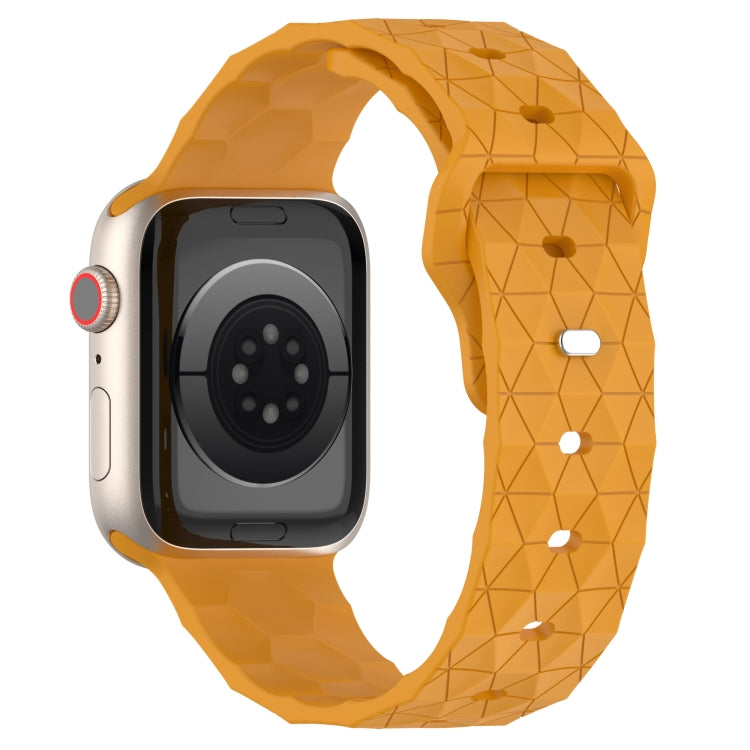 Football Texture Silicone Watch Band For Apple Watch 2 38mm(Yellow) - Watch Bands by PMC TechLife | Online Shopping South Africa | PMC TechLife