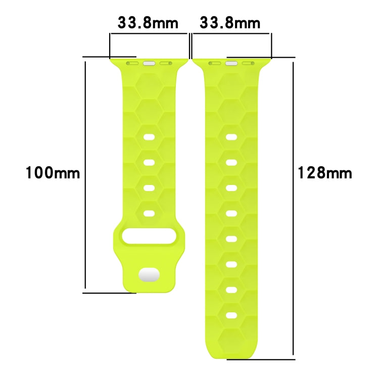 Football Texture Silicone Watch Band For Apple Watch 6 40mm(Yellow) - Watch Bands by PMC Jewellery | Online Shopping South Africa | PMC Jewellery