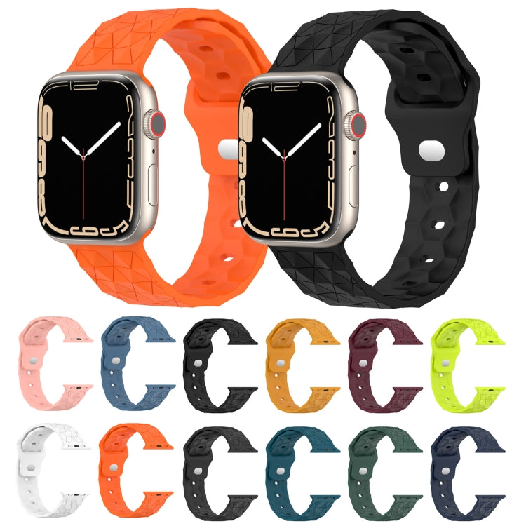 Football Texture Silicone Watch Band For Apple Watch 5 44mm(Orange) - Watch Bands by PMC Jewellery | Online Shopping South Africa | PMC Jewellery