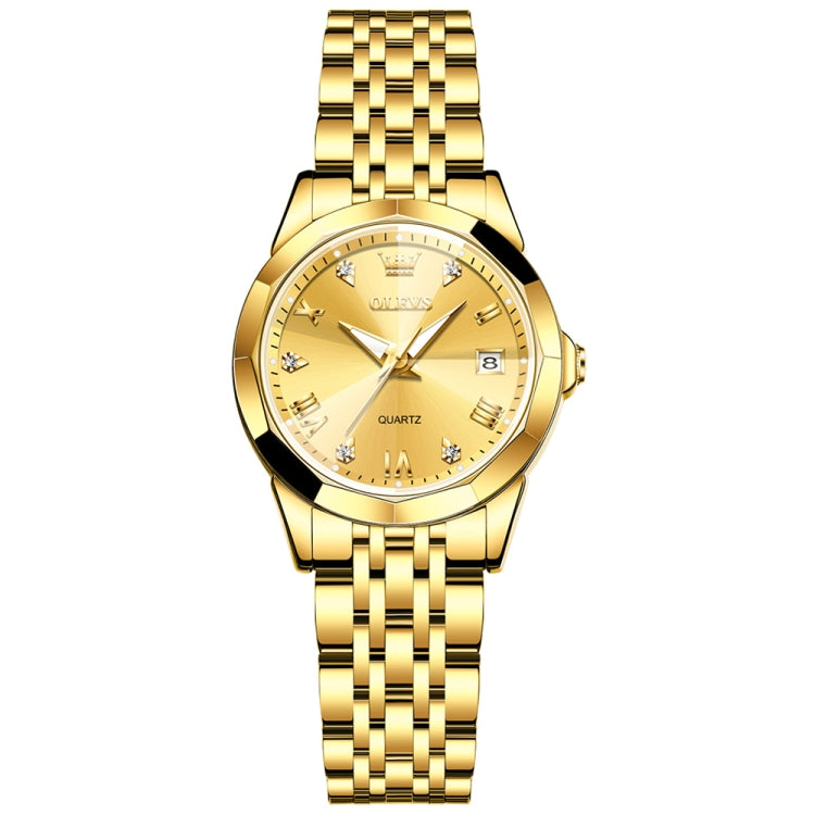 OLEVS 9931 Women Butterfly Buckle Luminous Waterproof Quartz Watch(Gold) - Metal Strap Watches by OLEVS | Online Shopping South Africa | PMC Jewellery