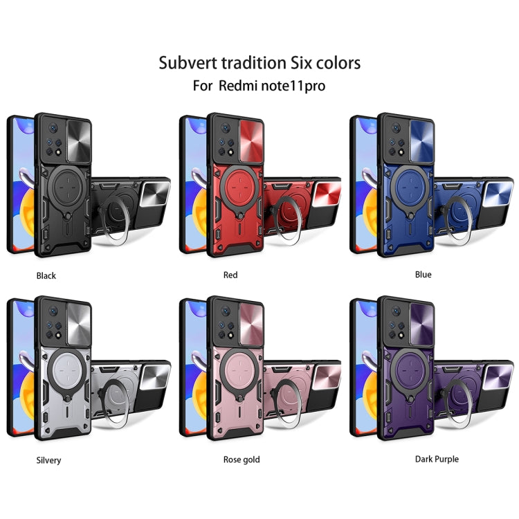 For Xiaomi Redmi Note 11 Pro CD Texture Sliding Camshield Magnetic Holder Phone Case(Black) - free shipping - PMC TechLife - Order now!