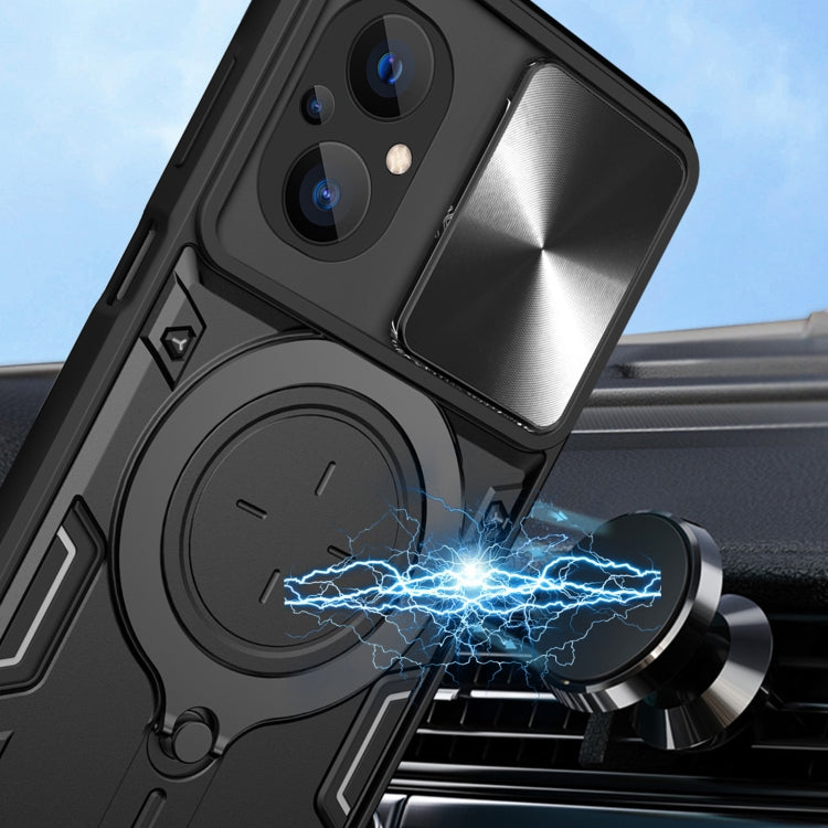 For Xiaomi Poco M5 5G CD Texture Sliding Camshield Magnetic Holder Phone Case(Purple) - free shipping - PMC TechLife - Order now!