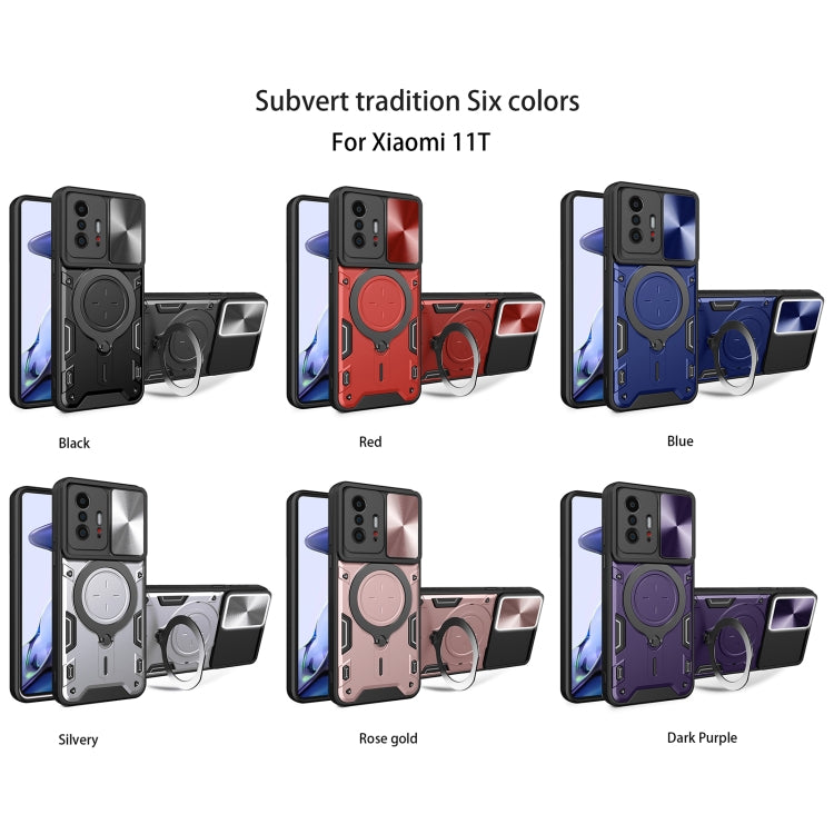 For Xiaomi 11T CD Texture Sliding Camshield Magnetic Holder Phone Case(Black) - free shipping - PMC TechLife - Order now!