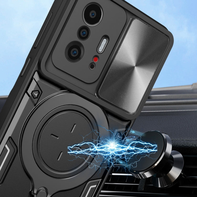 For Xiaomi 11T CD Texture Sliding Camshield Magnetic Holder Phone Case(Blue) - free shipping - PMC TechLife - Order now!