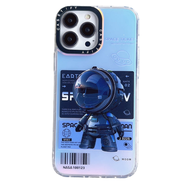 For iPhone 12 Astronaut Pattern Shockproof PC Protective Phone Case(Black) - iPhone 12 / 12 Pro Cases by PMC Jewellery | Online Shopping South Africa | PMC Jewellery