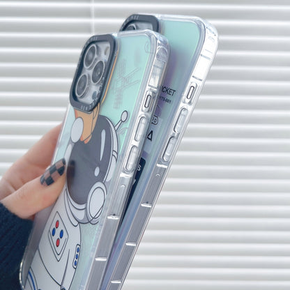 For iPhone 14 Plus Astronaut Pattern Shockproof PC Protective Phone Case(White with Telescope) - iPhone 14 Plus Cases by PMC Jewellery | Online Shopping South Africa | PMC Jewellery