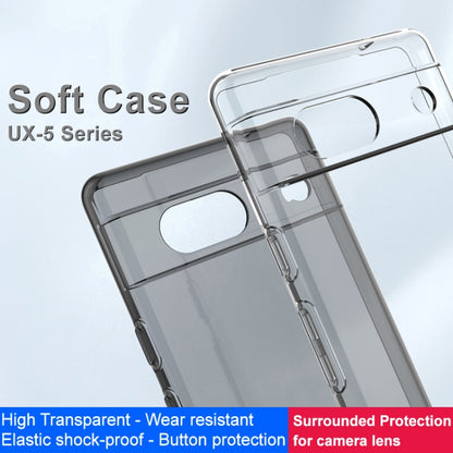 For Google Pixel 7a IMAK UX-5 Series Transparent Shockproof TPU Protective Phone Case(Transparent Black) - Google Cases by imak | Online Shopping South Africa | PMC Jewellery | Buy Now Pay Later Mobicred