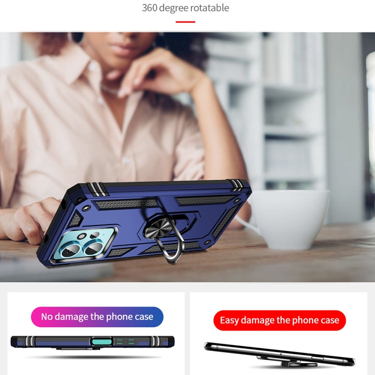 For Xiaomi Redmi Note 12 4G Global Shockproof TPU + PC Phone Case with Holder(Blue) - free shipping - PMC TechLife - Order now!