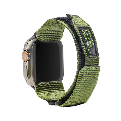 Nylon Two Section Watch Band For Apple Watch 8 41mm(Dark Green) - Watch Bands by PMC Jewellery | Online Shopping South Africa | PMC Jewellery